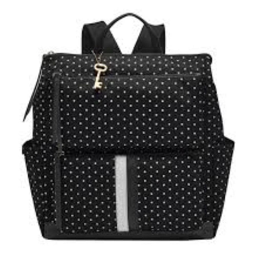 Stylish Black Polka Dot Backpack